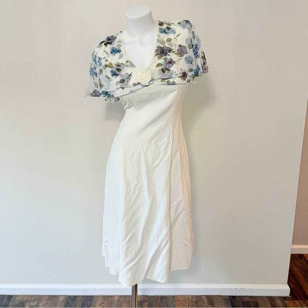 Vintage midi dress women's small french cottagecore prairie whimiscal wedding